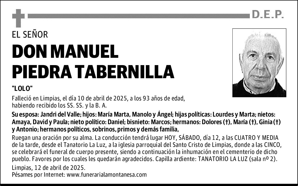 DON MANUEL PIEDRA TABERNILLA