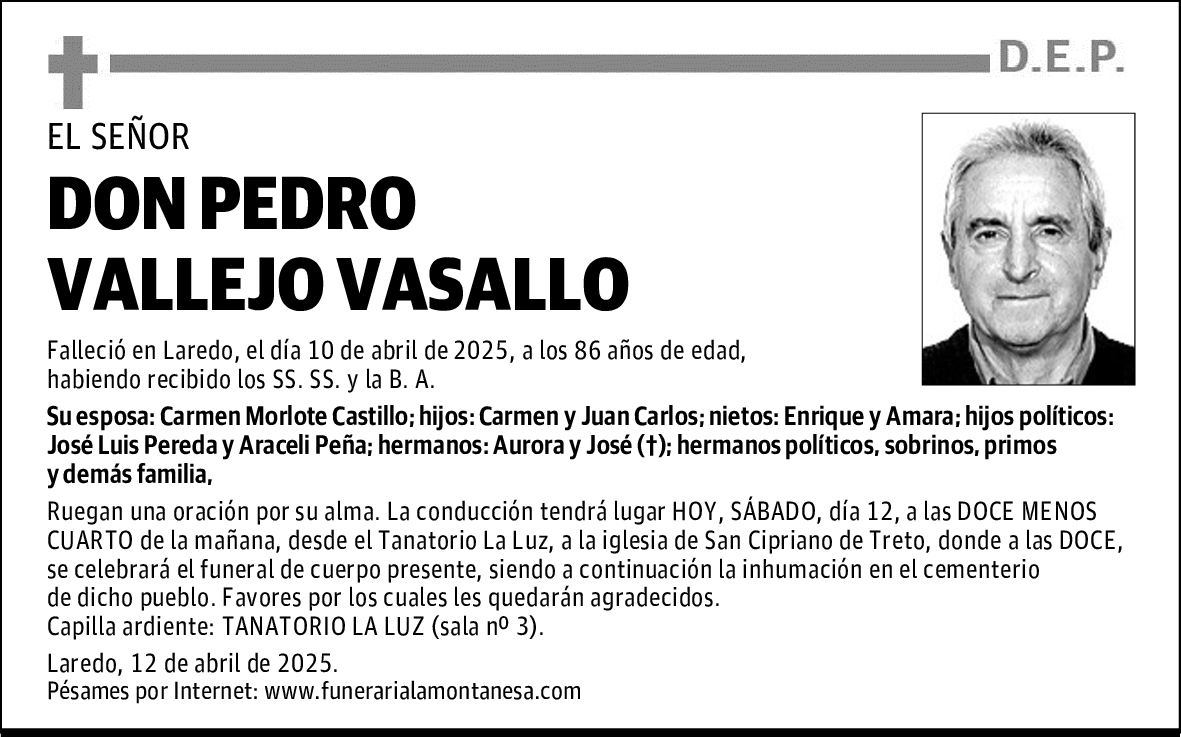DON PEDRO VALLEJO VASALLO