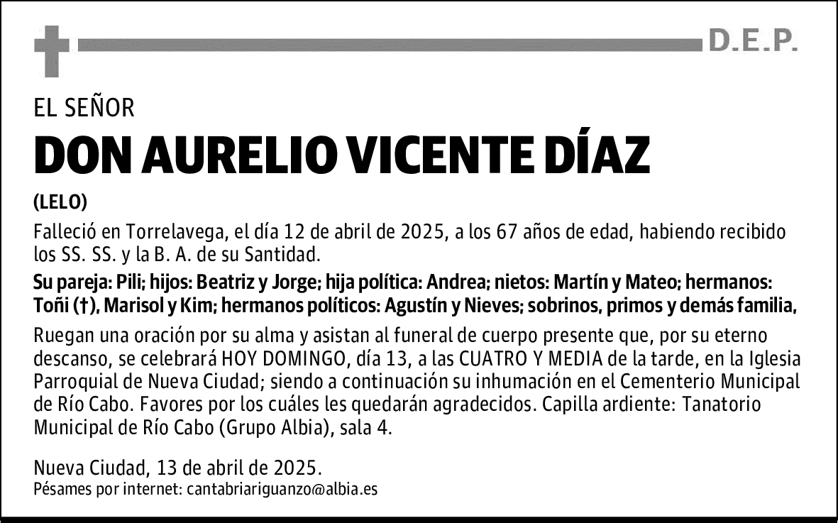 DON AURELIO VICENTE DÍAZ