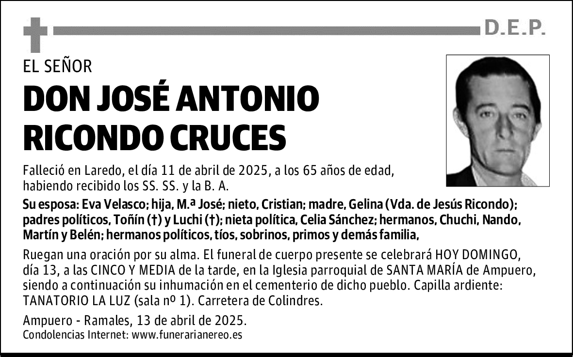 DON JOSÉ ANTONIO RICONDO CRUCES