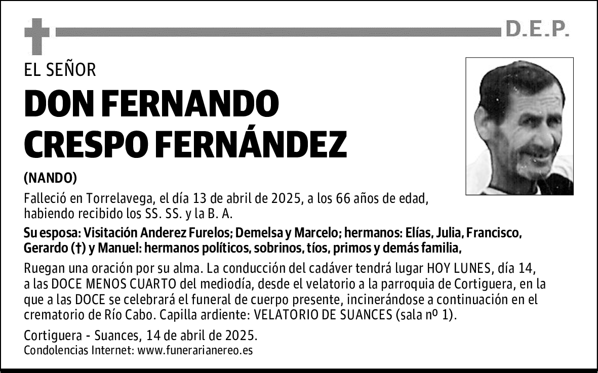 DON FERNANDO CRESPO FERNÁNDEZ
