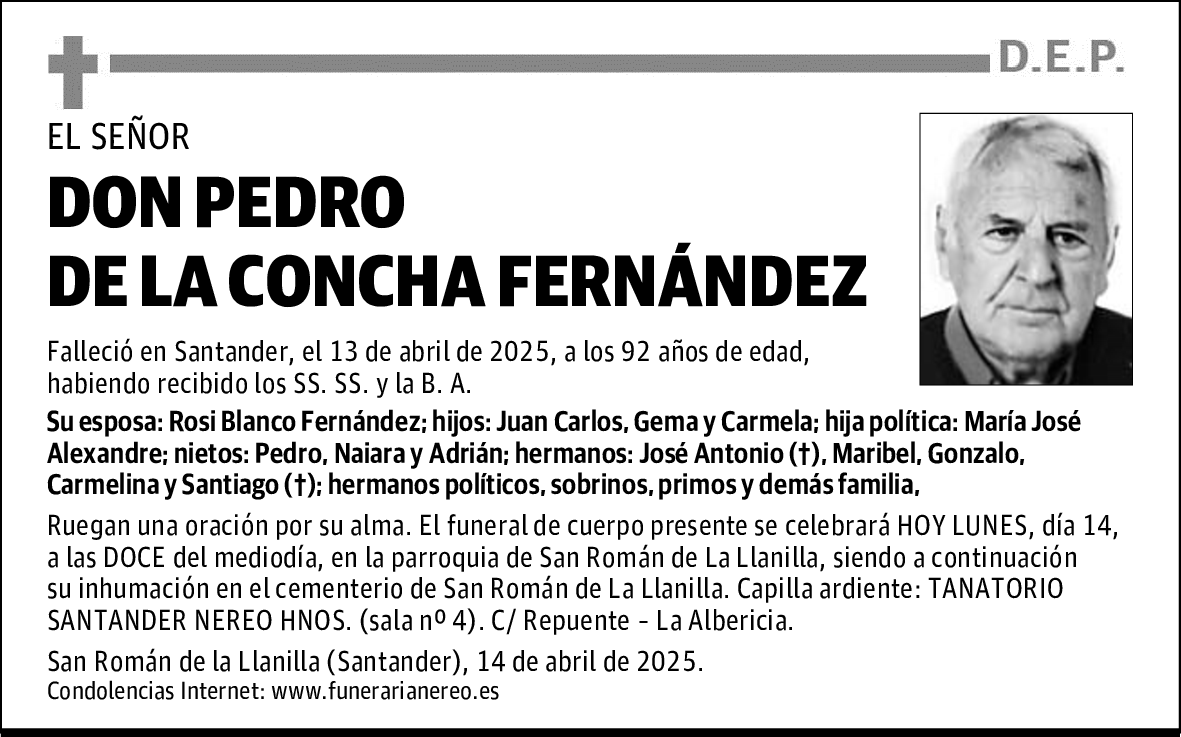 DON PEDRO DE LA CONCHA FERNÁNDEZ