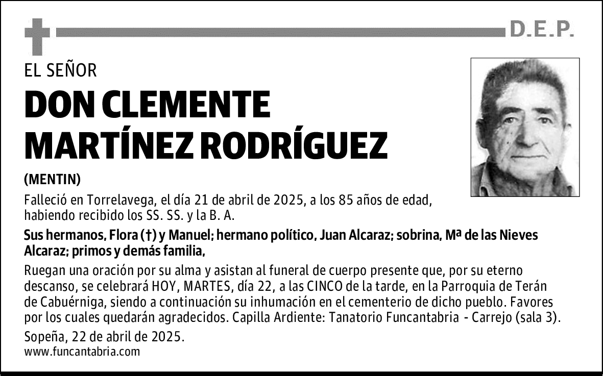 DON CLEMENTE MARTÍNEZ RODRÍGUEZ