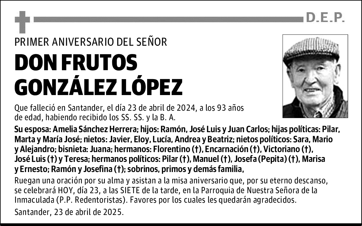 DON FRUTOS GONZÁLEZ LÓPEZ