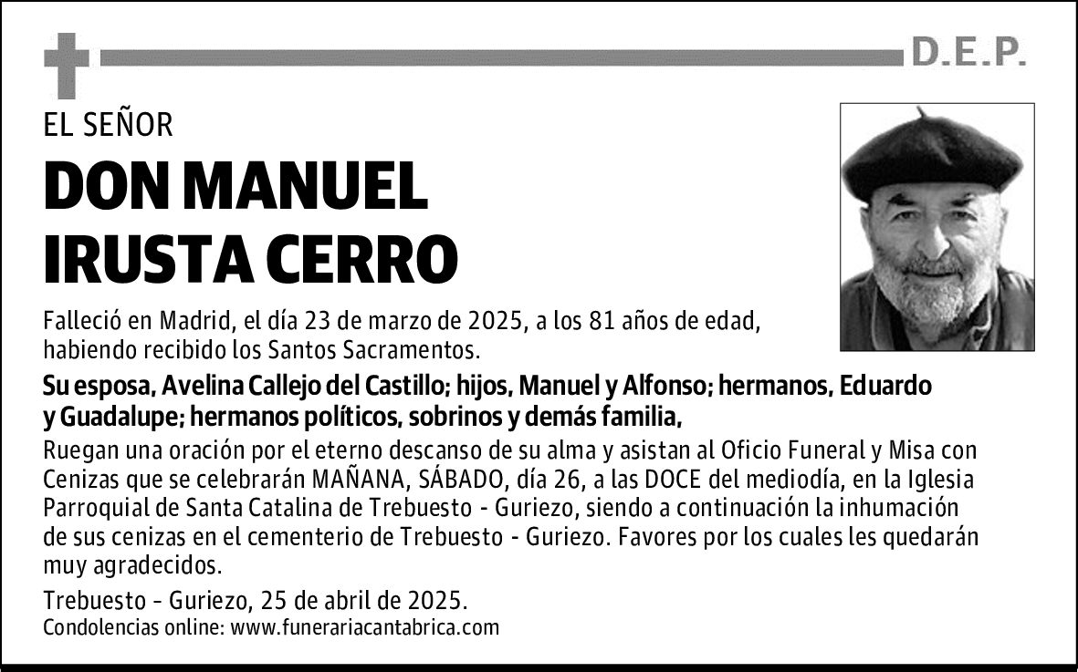 DON MANUEL IRUSTA CERRO