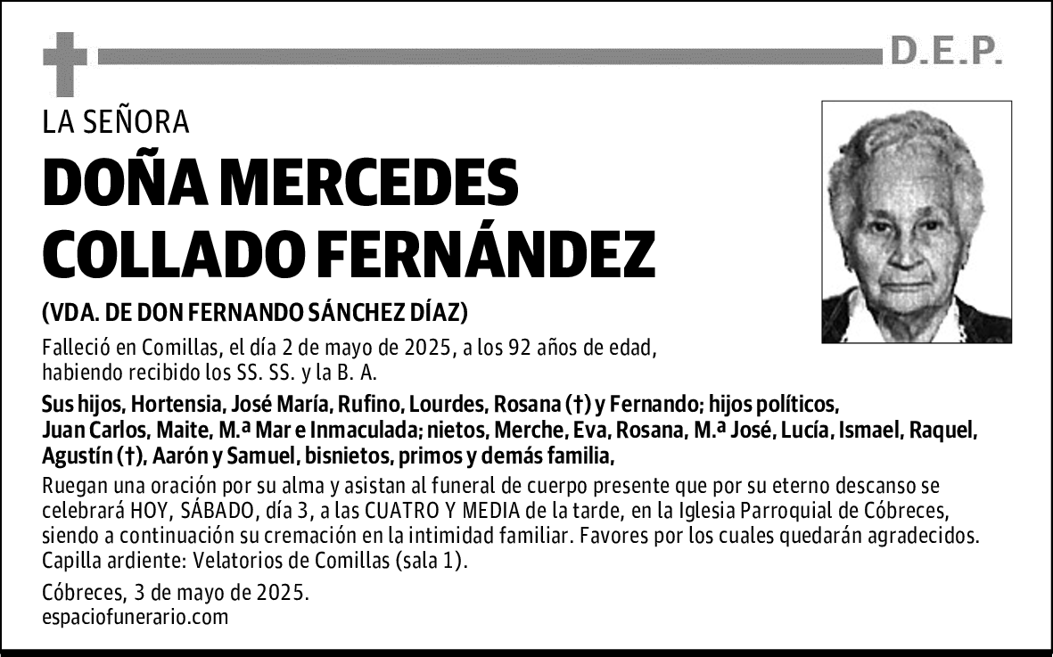 DOÑA MERCEDES COLLADO FERNÁNDEZ