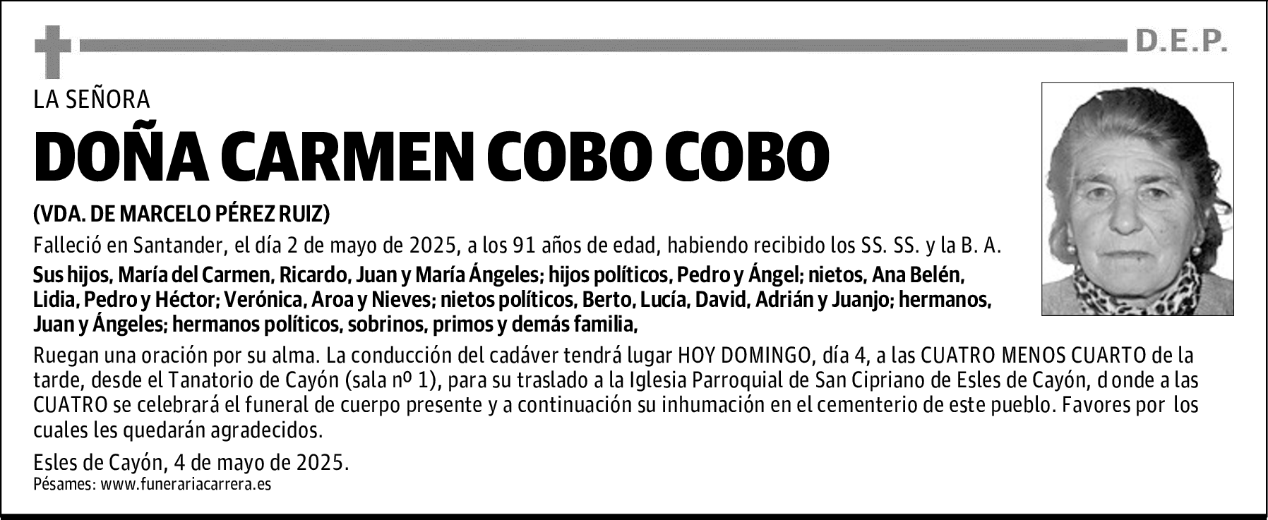 DOÑA CARMEN COBO COBO