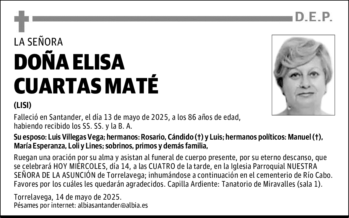 DOÑA ELISA CUARTAS MATÉ
