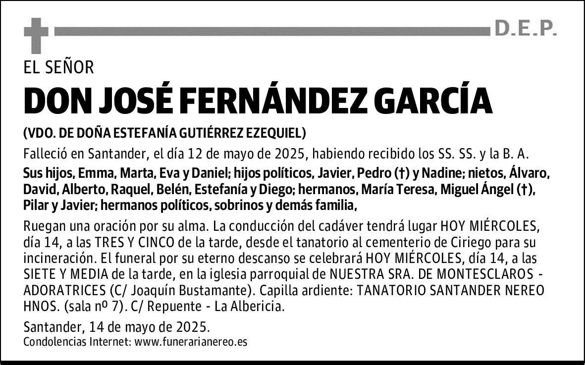 DON JOSÉ FERNÁNDEZ GARCÍA