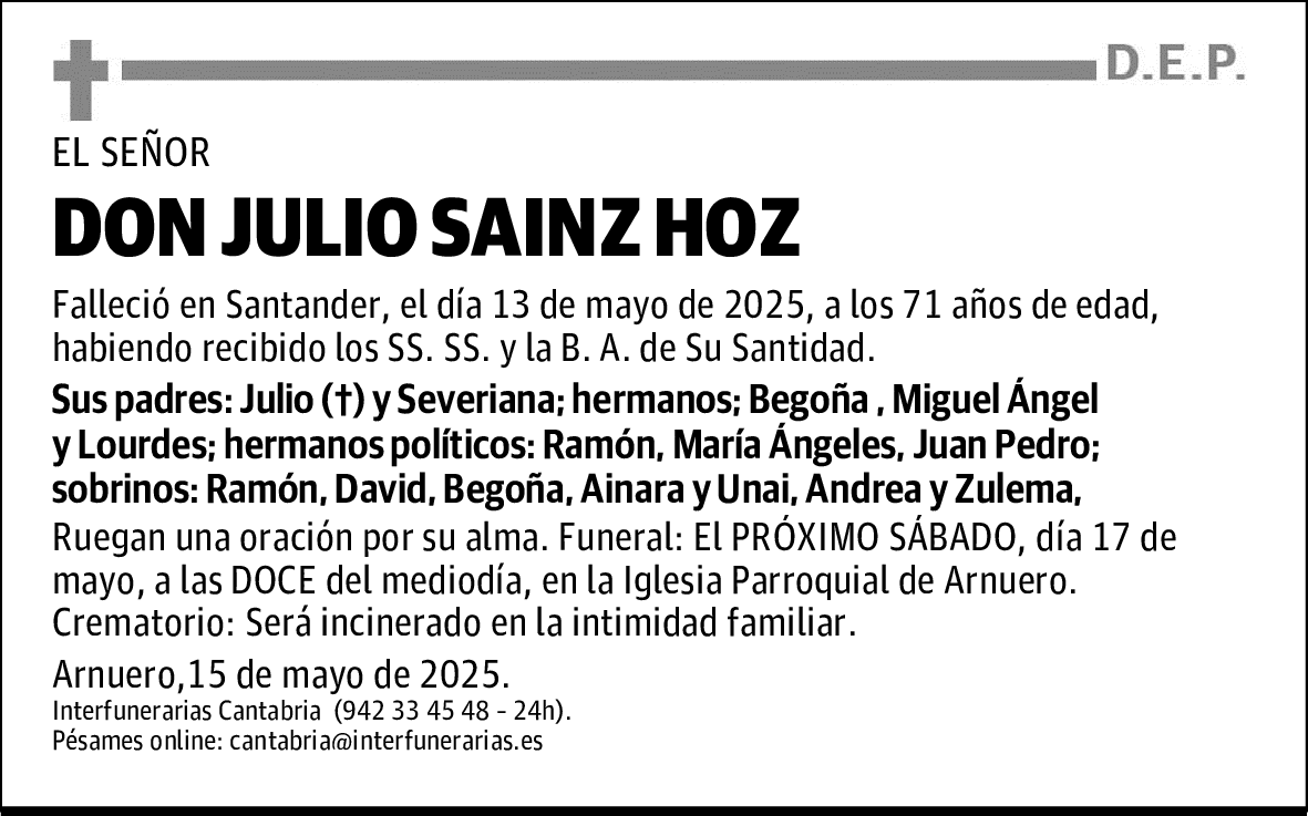 DON JULIO SAINZ HOZ