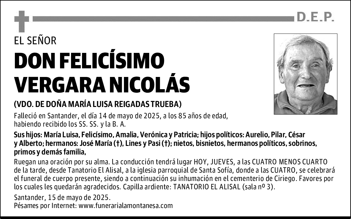 DON FELICÍSIMO VERGARA NICOLÁS