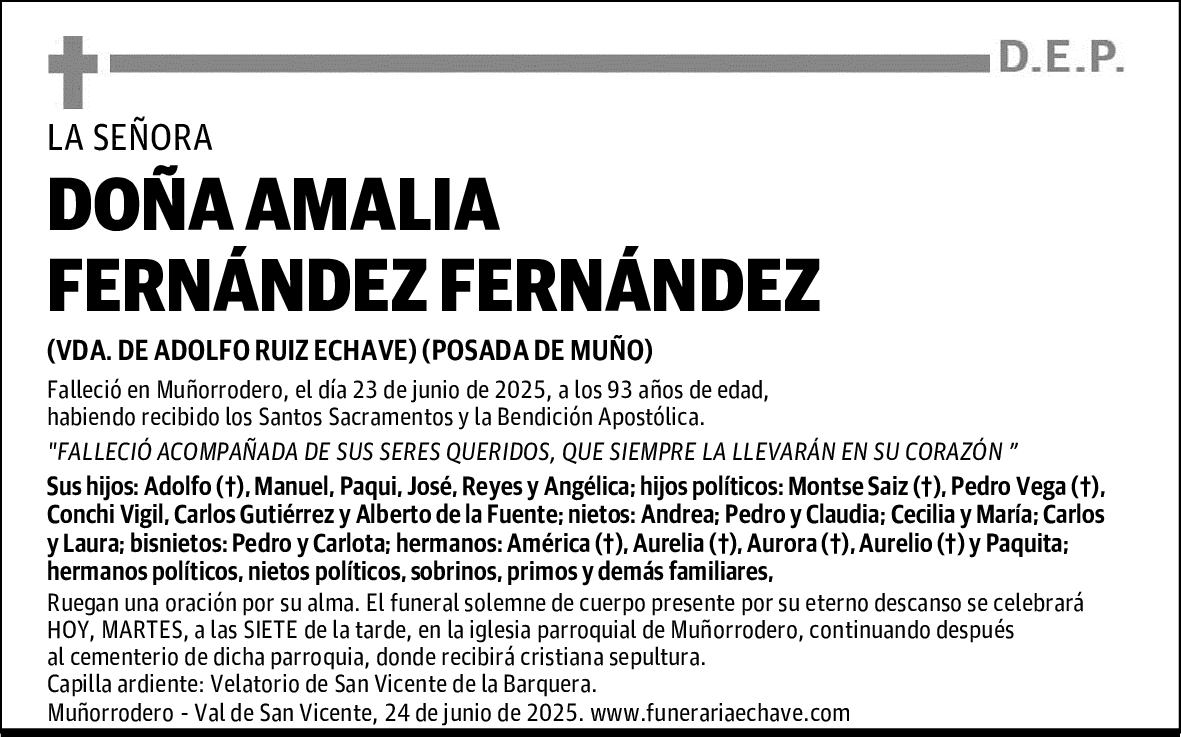 DOÑA AMALIA FERNÁNDEZ FERNÁNDEZ