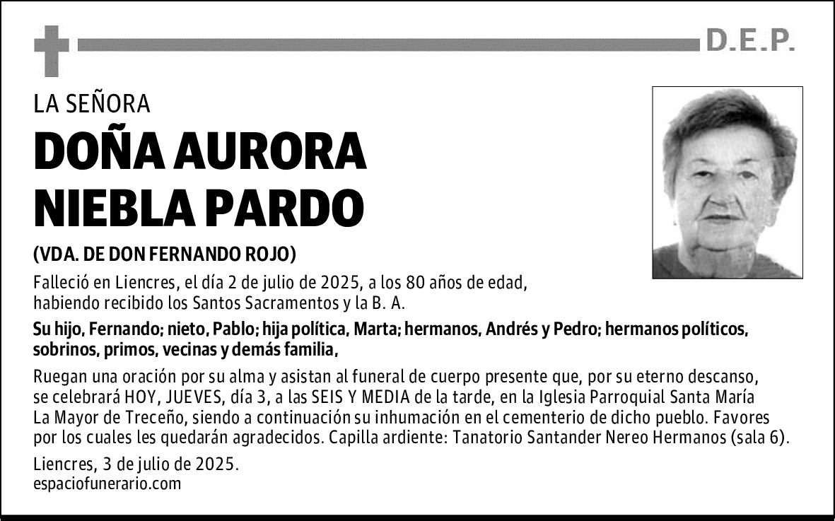 DOÑA AURORA NIEBLA PARDO