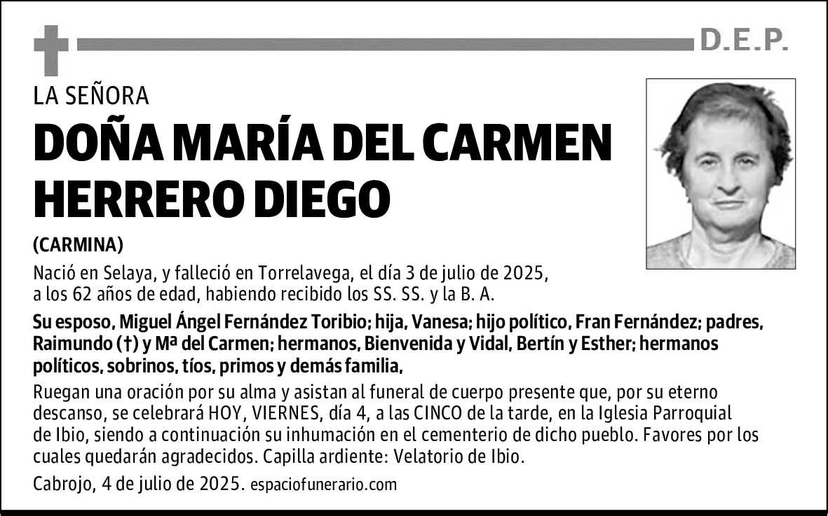 DOÑA MARÍA DEL CARMEN HERRERO DIEGO