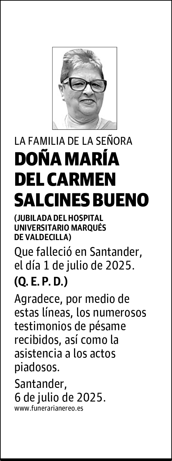 DOÑA MARÍA DEL CARMEN SALCINES BUENO