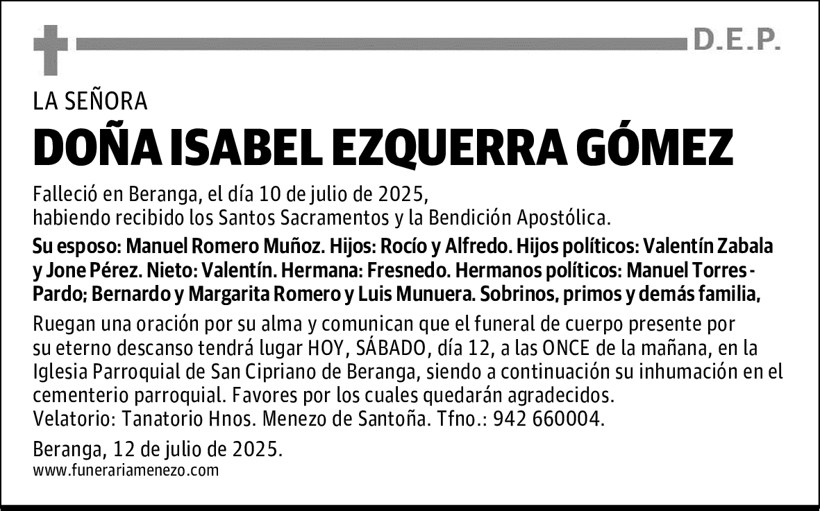 DOÑA ISABEL EZQUERRA GÓMEZ