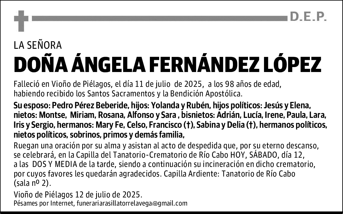DOÑA ÁNGELA FERNÁNDEZ LÓPEZ