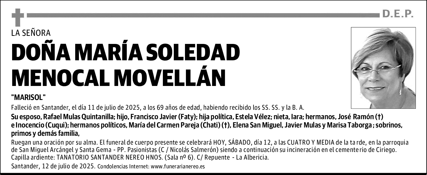 DOÑA MARÍA SOLEDAD MENOCAL MOVELLÁN