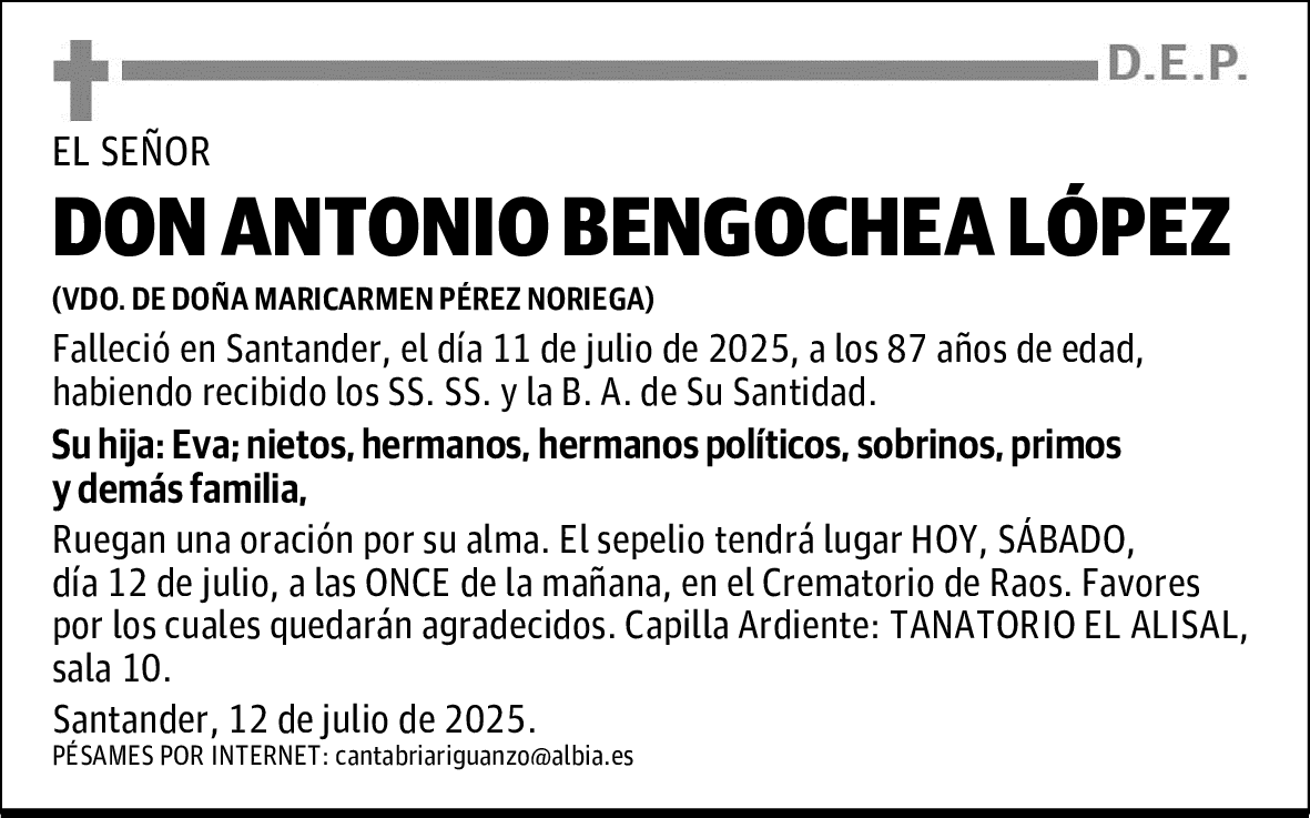 DON ANTONIO BENGOCHEA LÓPEZ