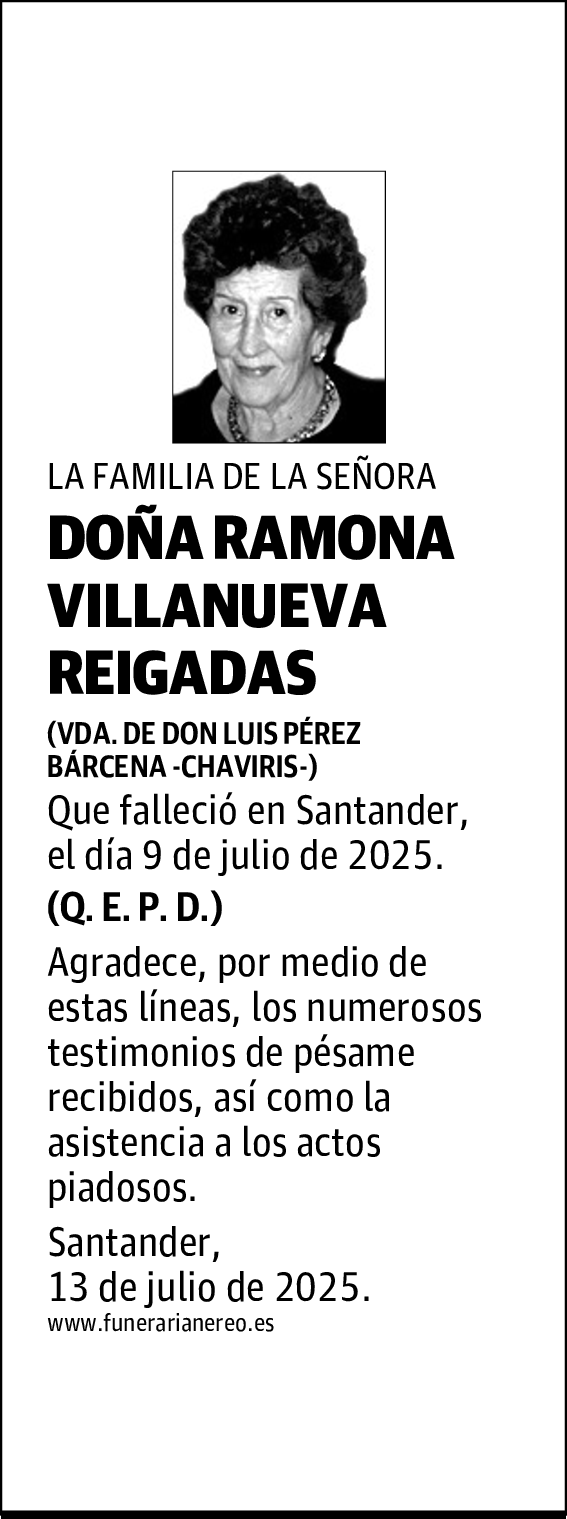 DOÑA RAMONA VILLANUEVA REIGADAS