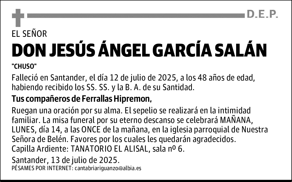 DON JESÚS ÁNGEL GARCÍA SALÁN