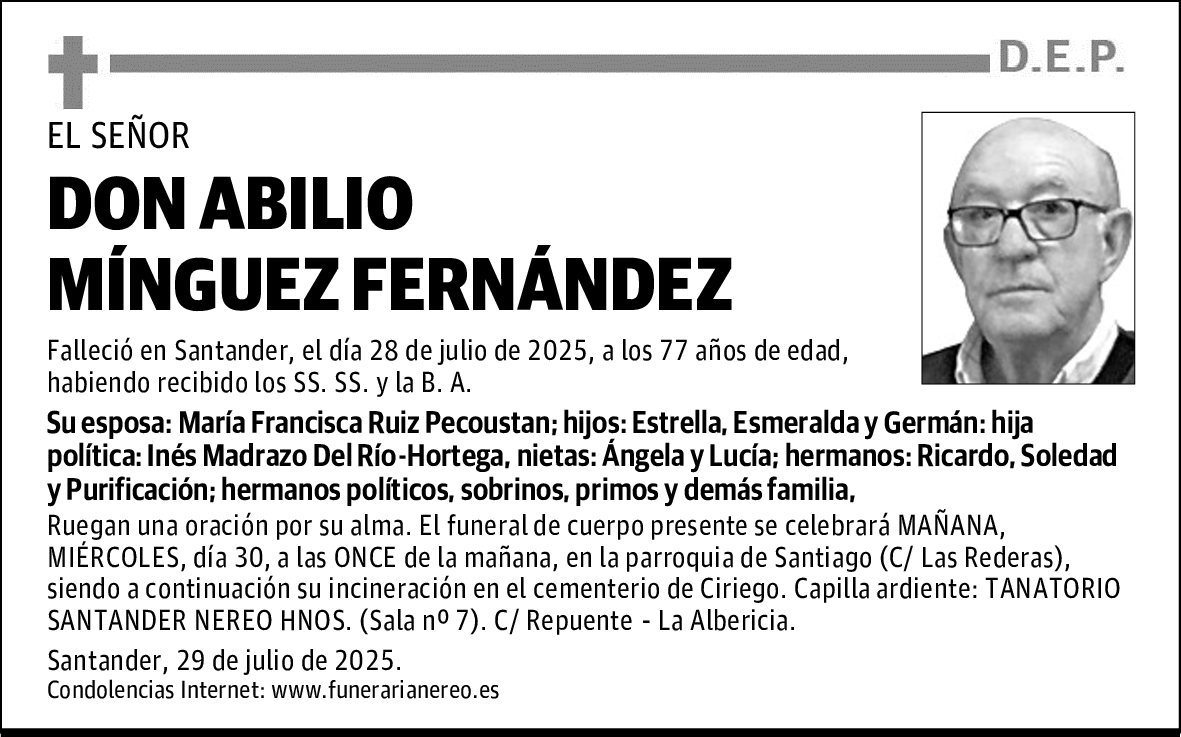 DON ABILIO MÍNGUEZ FERNÁNDEZ
