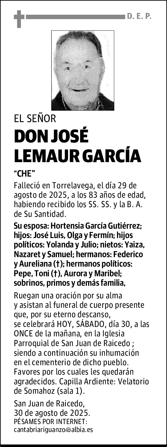 DON JOSÉ LEMAUR GARCÍA