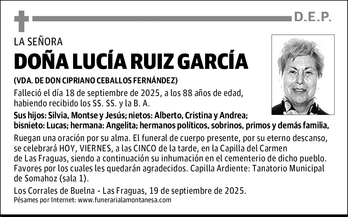 DOÑA LUCÍA RUIZ GARCÍA