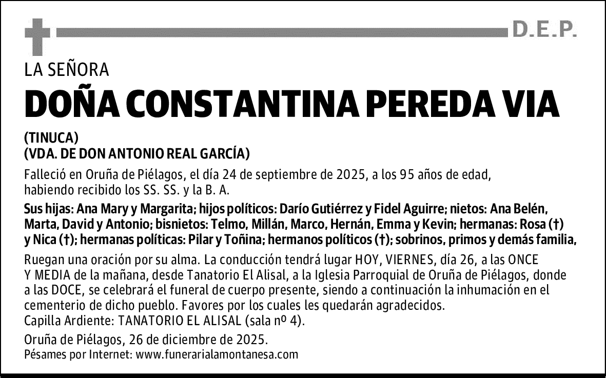DOÑA CONSTANTINA PEREDA VIA