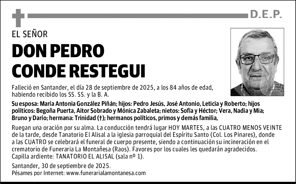 DON PEDRO CONDE RESTEGUI