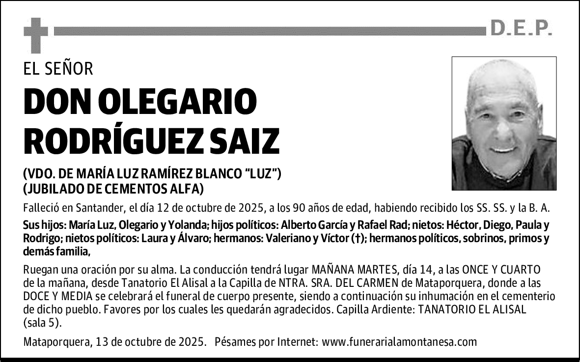 DON OLEGARIO RODRÍGUEZ SAIZ