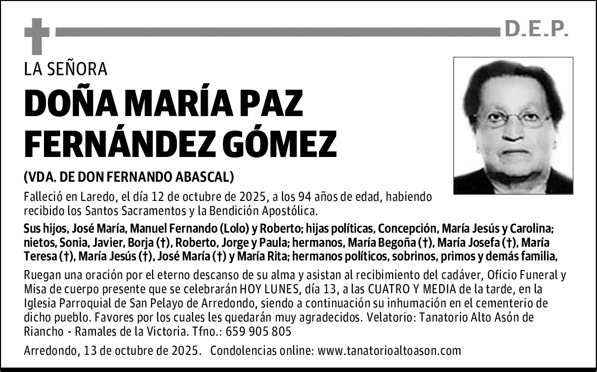 DOÑA MARÍA PAZ FERNÁNDEZ GÓMEZ