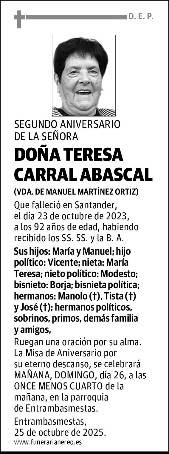 DOÑA TERESA CARRAL ABASCAL