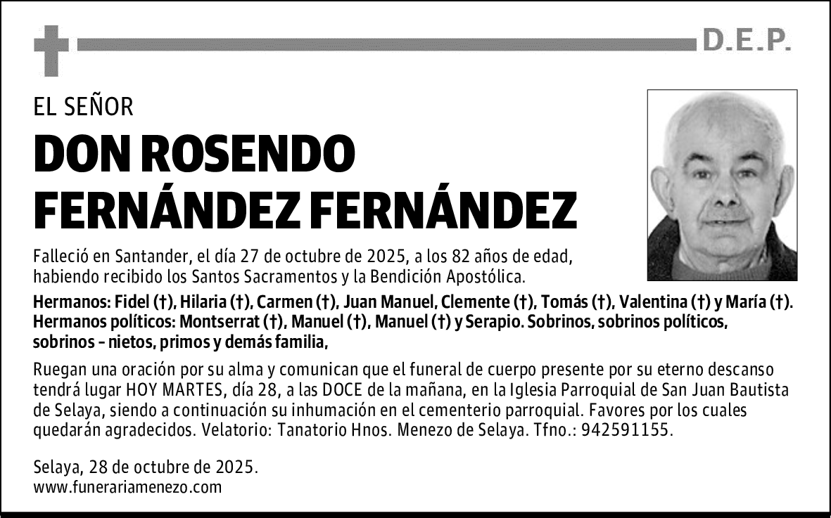 DON ROSENDO FERNÁNDEZ FERNÁNDEZ