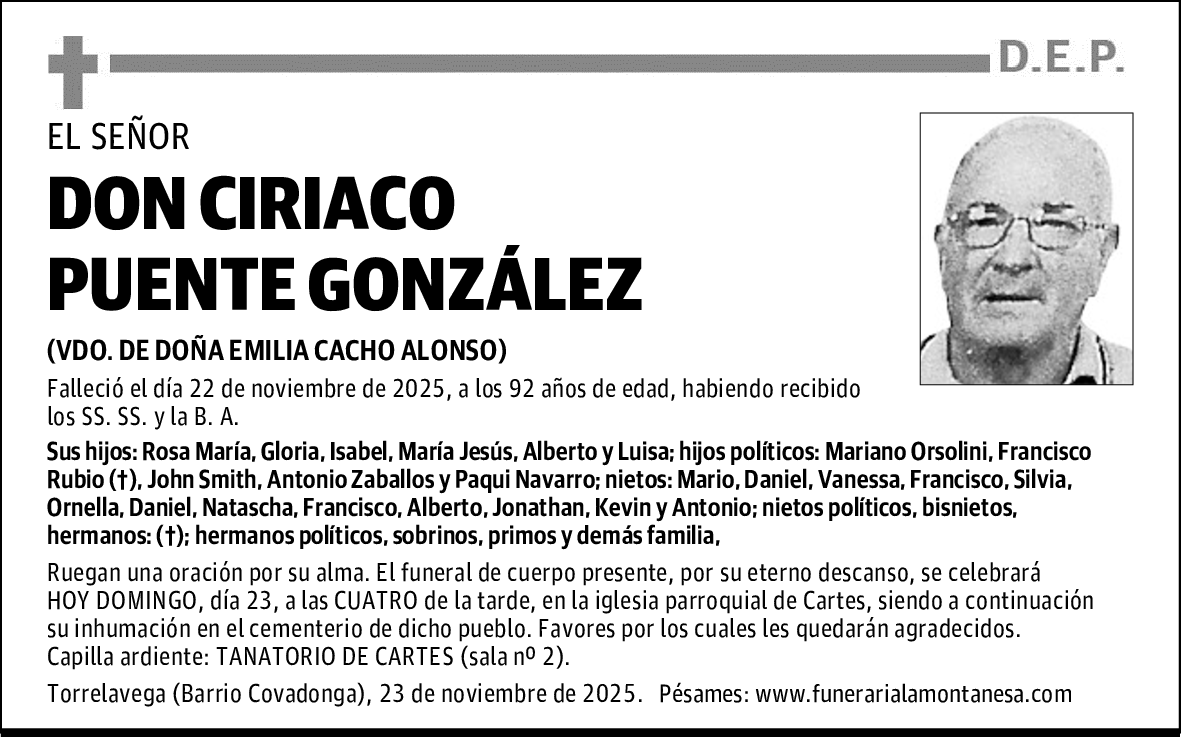 DON CIRIACO PUENTE GONZÁLEZ