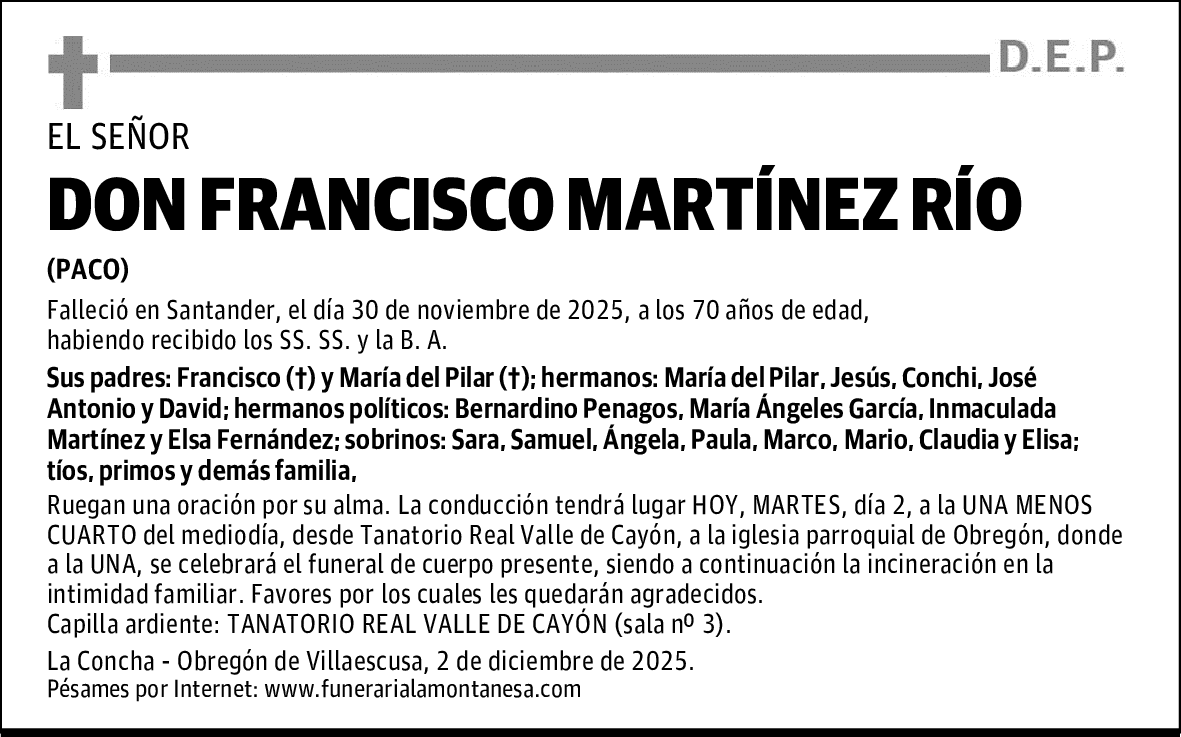 DON FRANCISCO MARTÍNEZ RÍO
