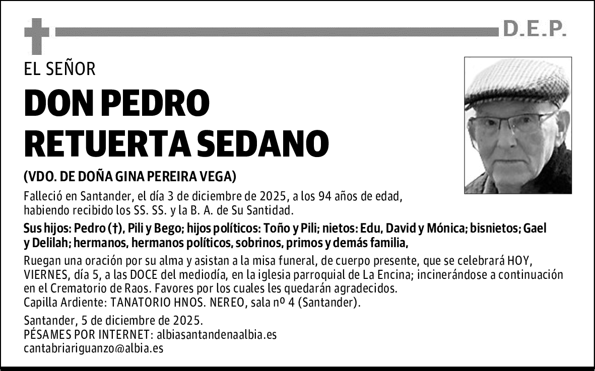 DON PEDRO RETUERTA SEDANO