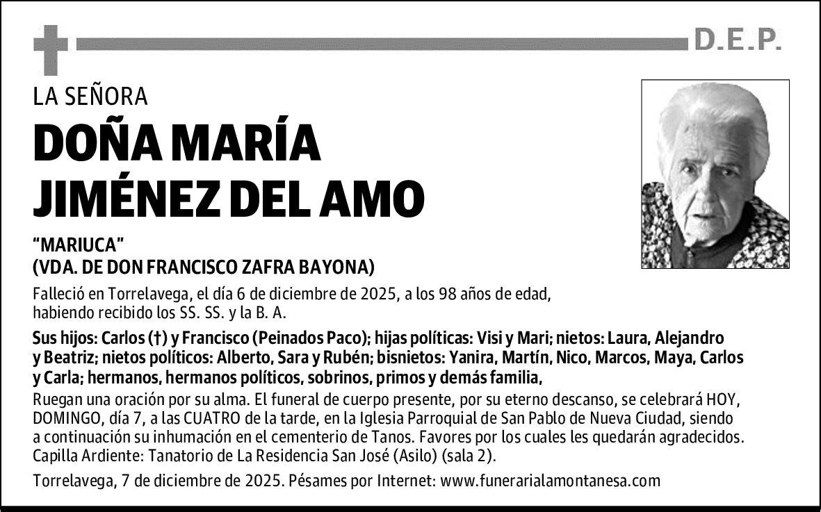 DOÑA MARÍA JIMÉNEZ DEL AMO