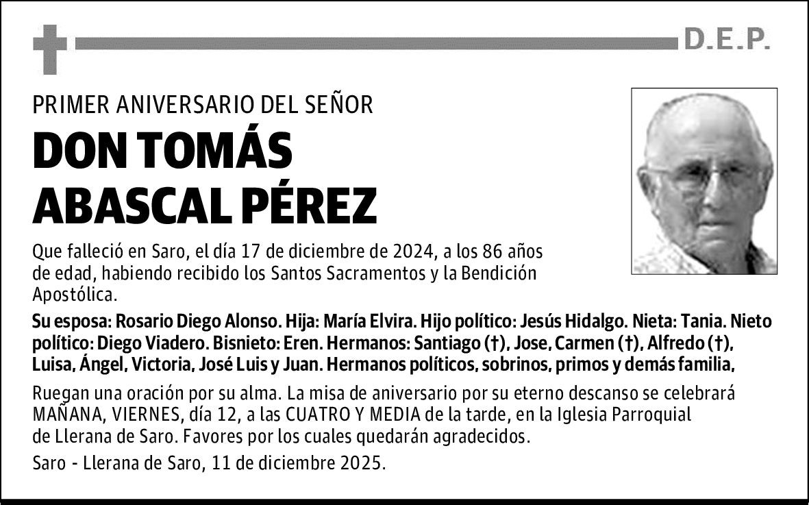 DON TOMÁS ABASCAL PÉREZ