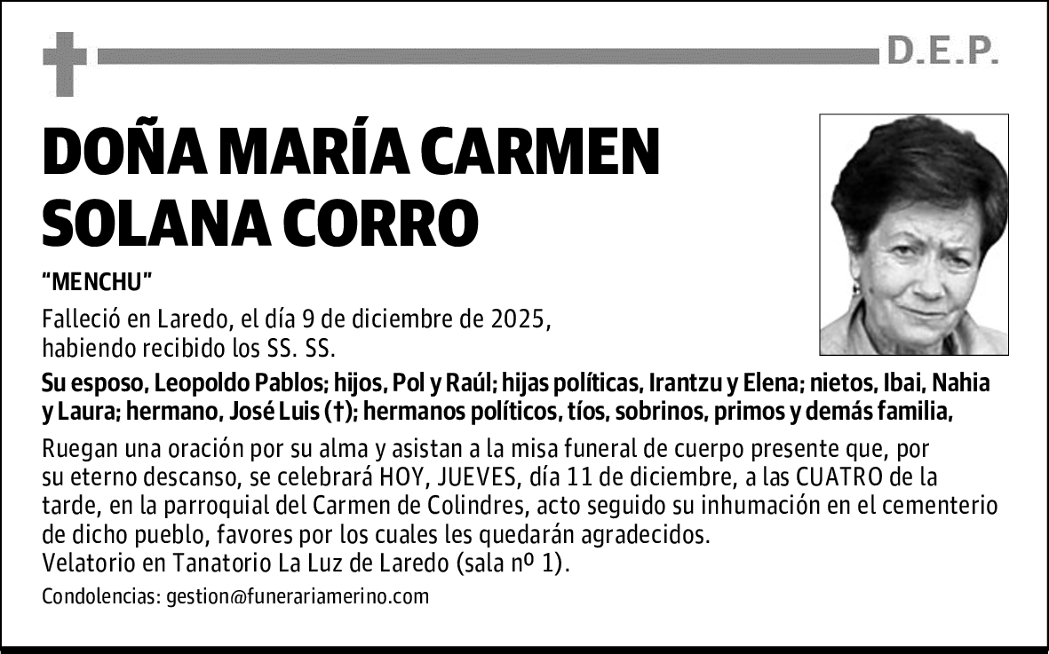 DOÑA MARÍA CARMEN SOLANA CORRO