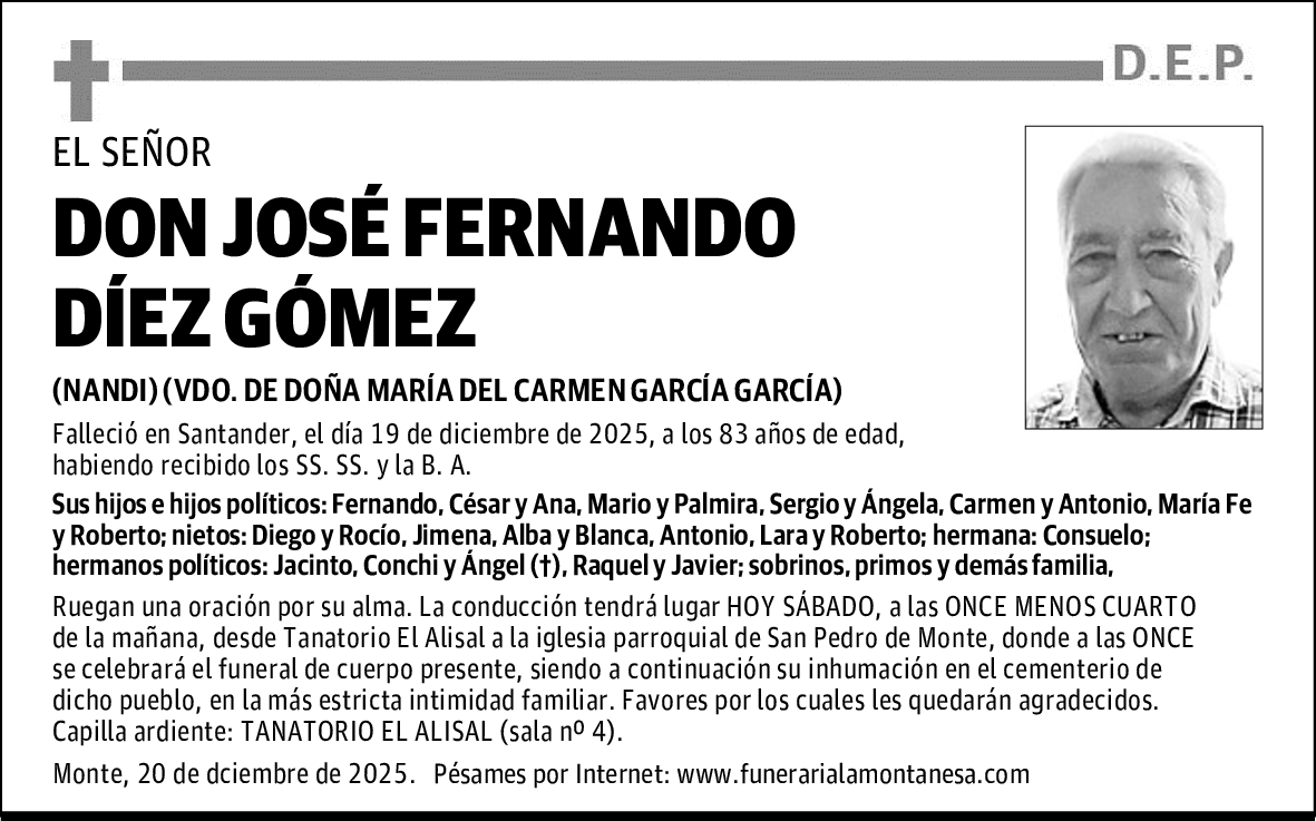 DON JOSÉ FERNANDO DÍEZ GÓMEZ