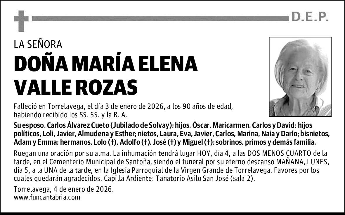 DOÑA MARÍA ELENA VALLE ROZAS