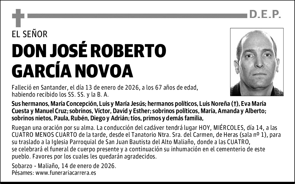DON JOSÉ ROBERTO GARCÍA NOVOA