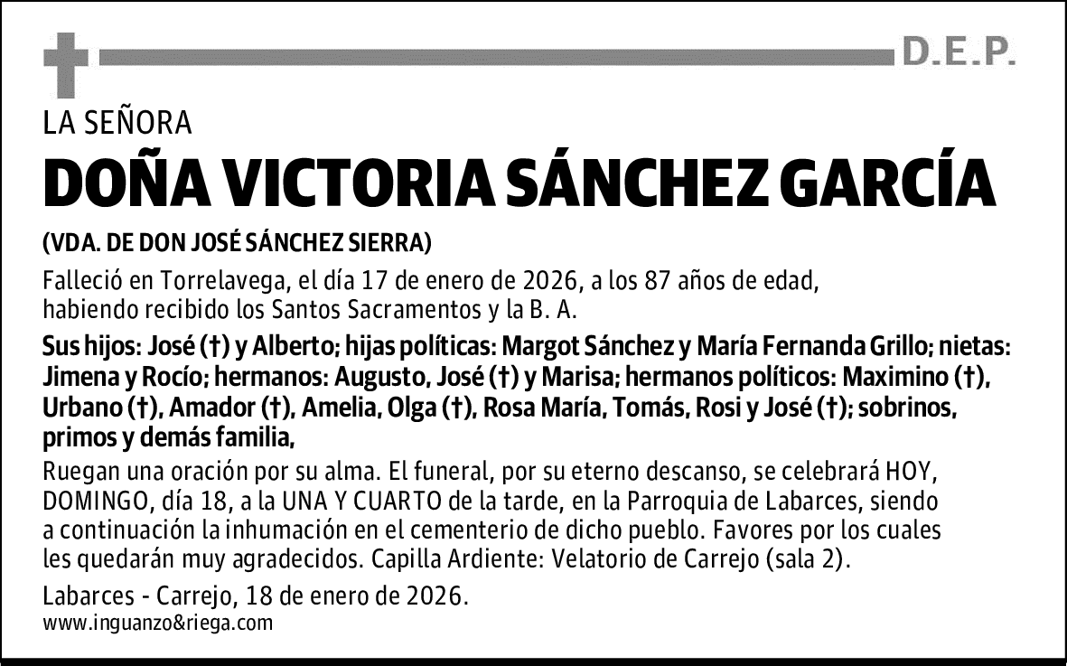 DOÑA VICTORIA SÁNCHEZ GARCÍA