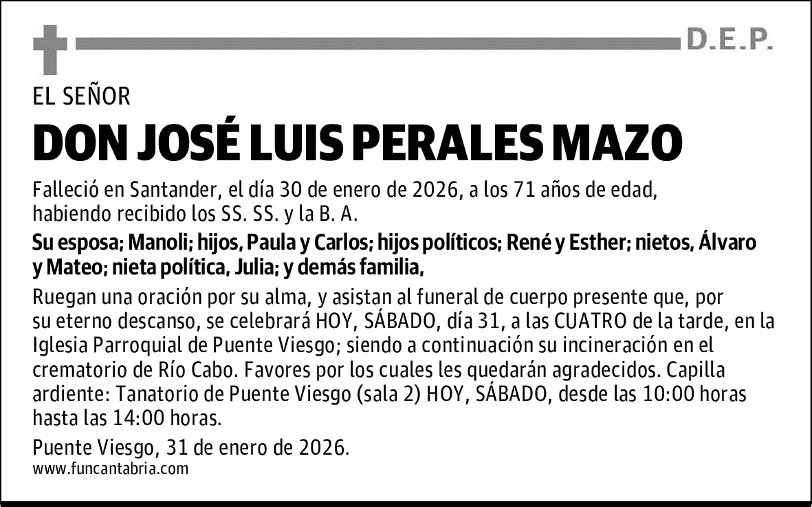 DON JOSÉ LUIS PERALES MAZO