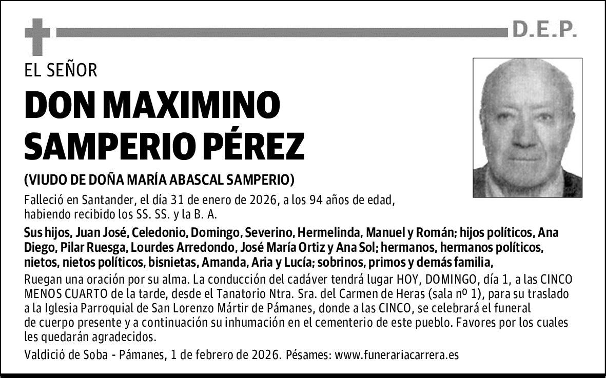 DON MAXIMINO SAMPERIO PÉREZ
