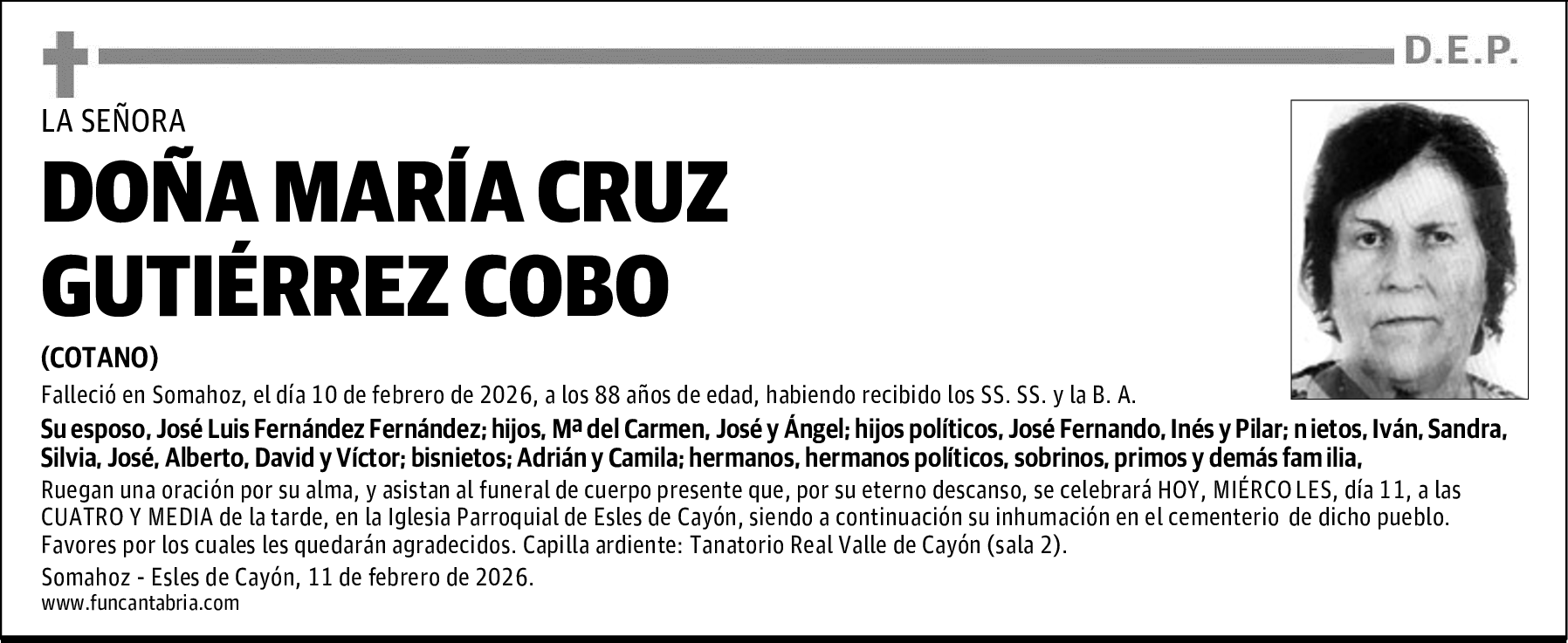 DOÑA MARÍA CRUZ GUTIÉRREZ COBO