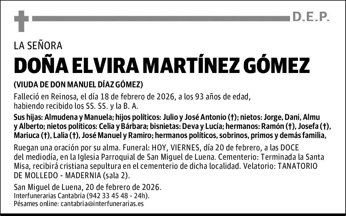 DOÑA ELVIRA MARTÍNEZ GÓMEZ
