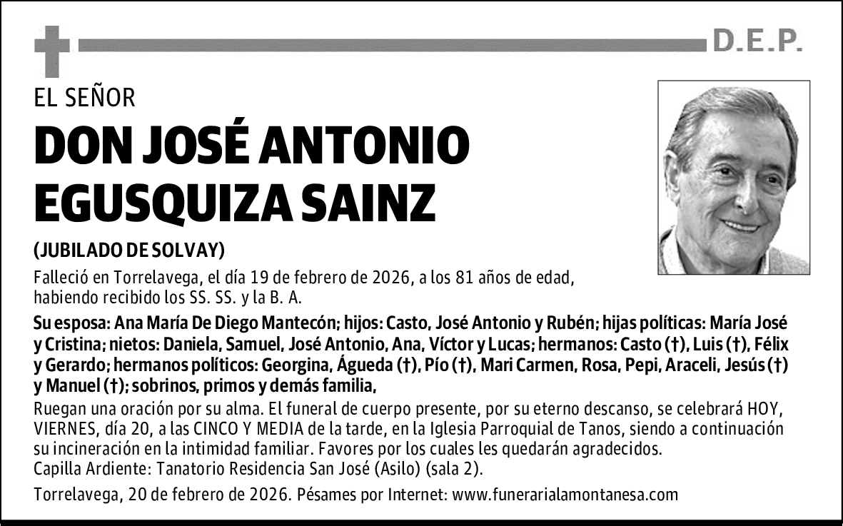 DON JOSÉ ANTONIO EGUSQUIZA SAINZ