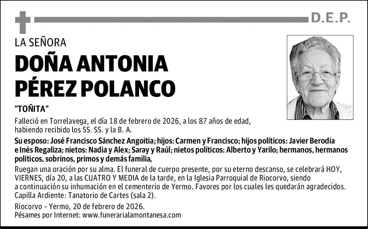 DOÑA ANTONIA PÉREZ POLANCO